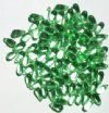 50 5x10mm Transparent Light Green Drop Beads